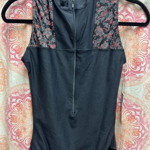 Wear Moi - Zip Front Leotard with Floral Print